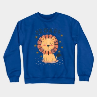 lion roar cartoon Crewneck Sweatshirt